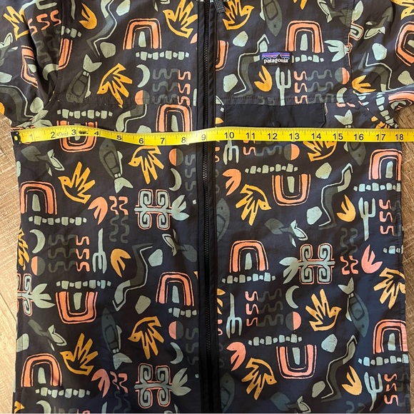 Patagonia Kids Baggies Raincoat full zip chest Snap pocket print bird sn… - Picture 5 of 7